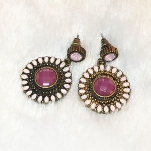 ♦️New golden and pink earrings